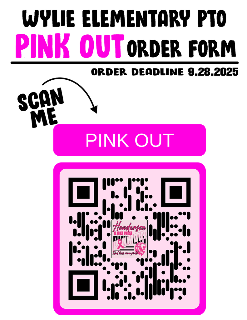 Pink Out Shirt Order Form
