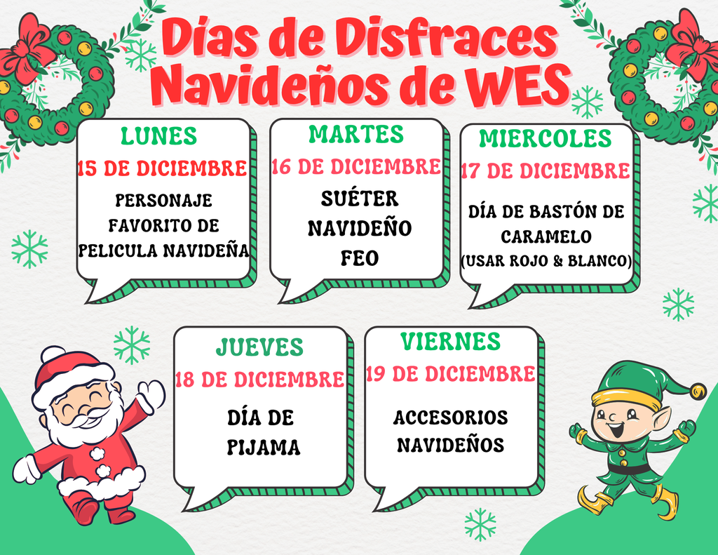 Christmas Dress Up Days- Spanish