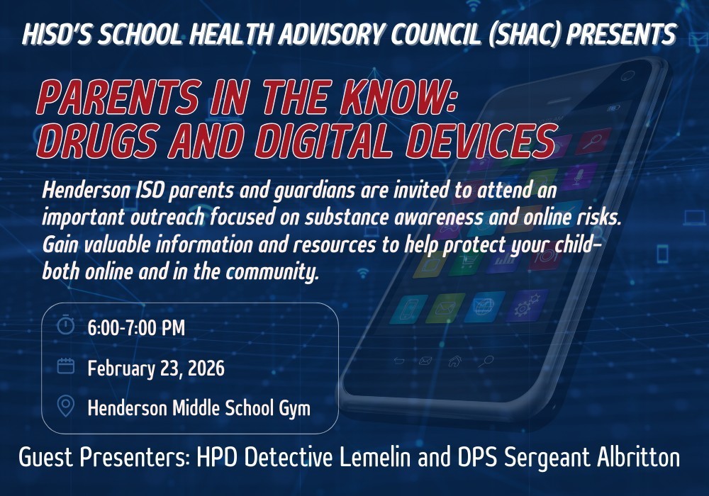 Parent outreach information: February 23, 2026 at 6:00 pm at HMS gym