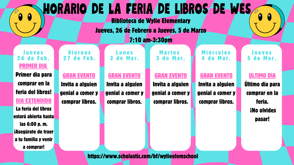 Book Fair Schedule (Spanish) 