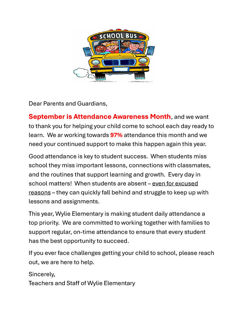 Sept. Attendance Note