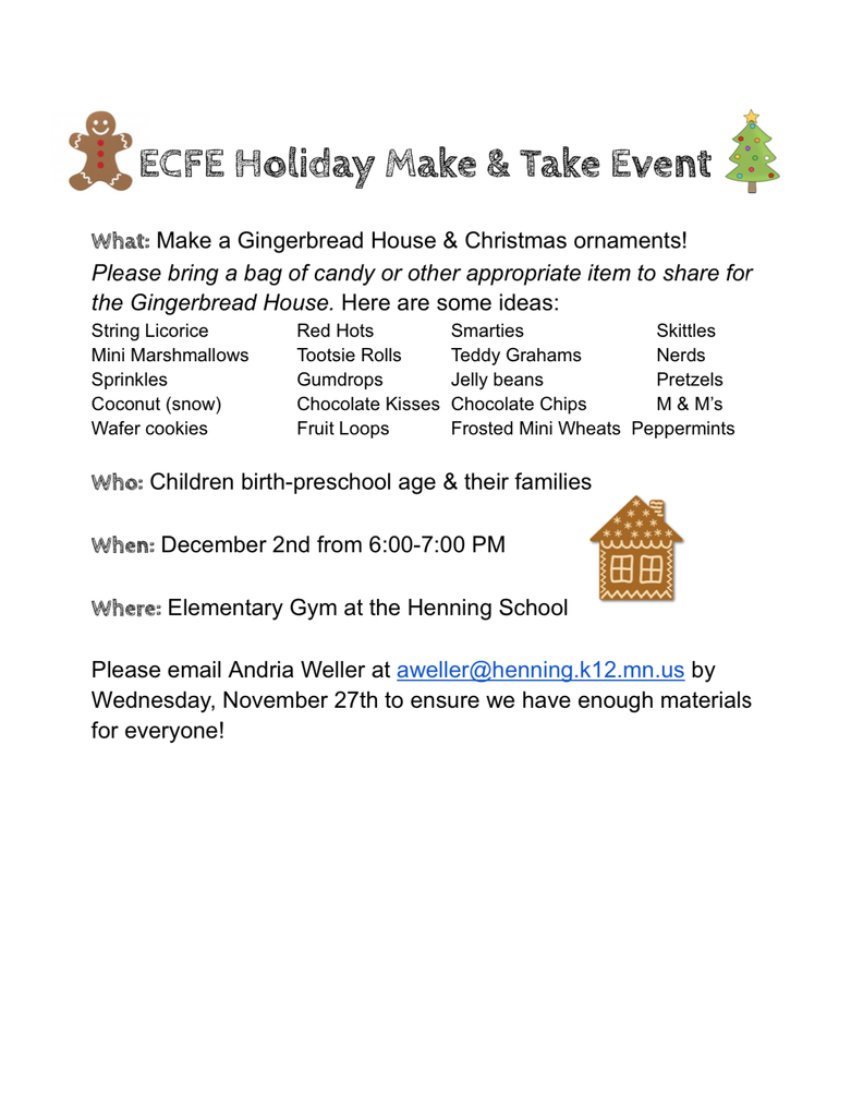 ECFE Holiday Event