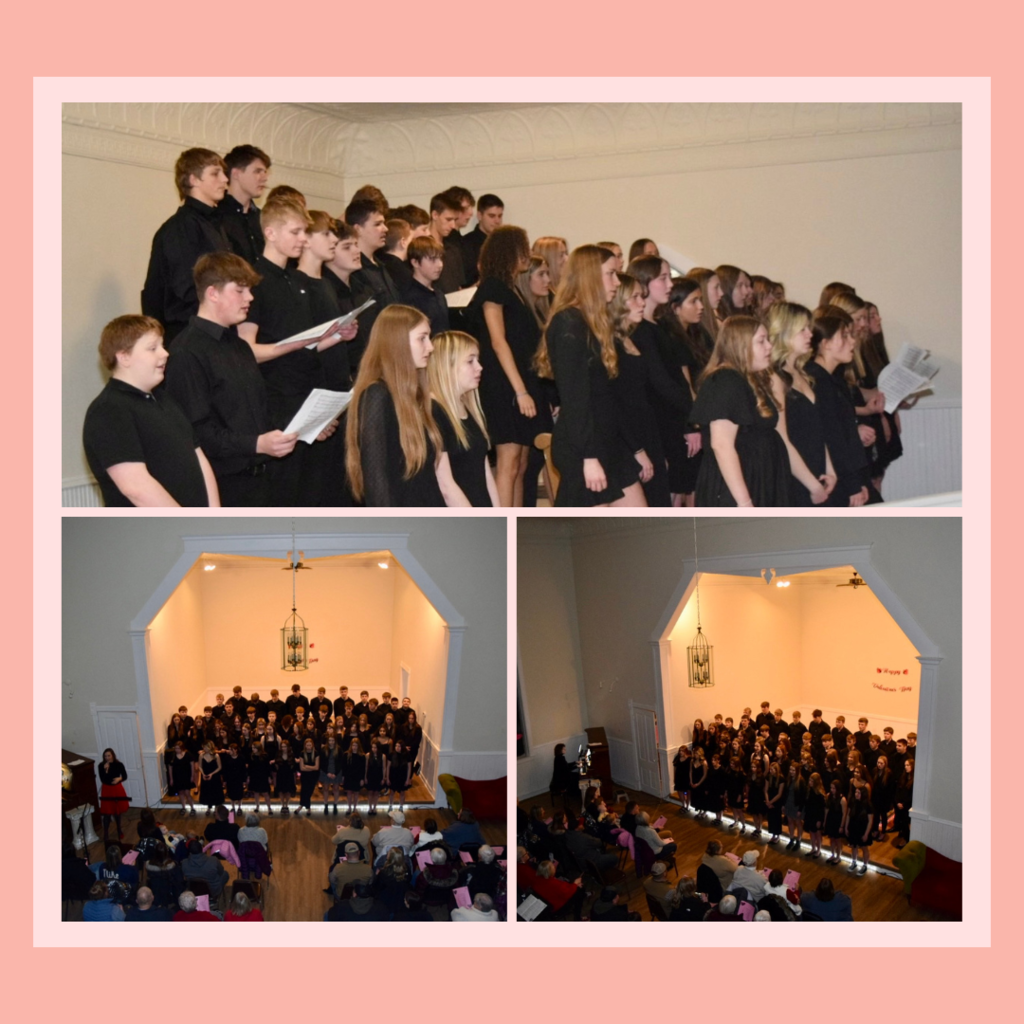 Students singing at the Trinity Church for Henning's annual Love Concert