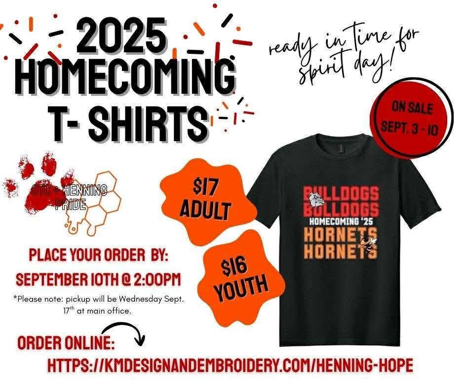 Homecoming t-shirt fundraiser