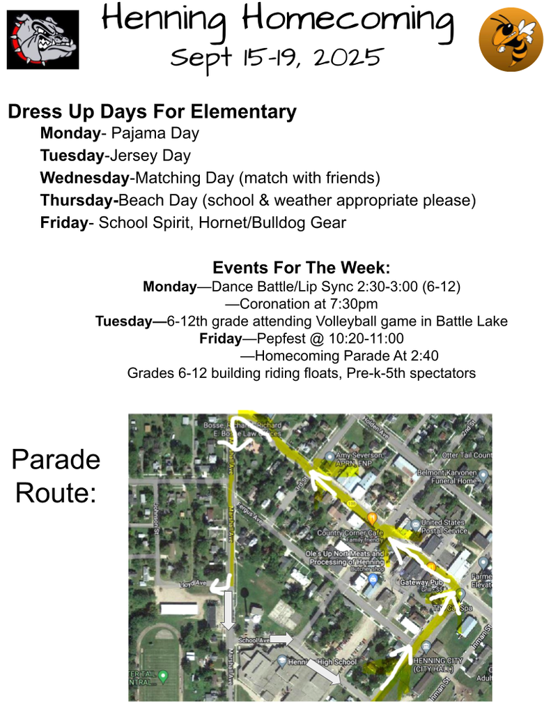 homecoming schedule