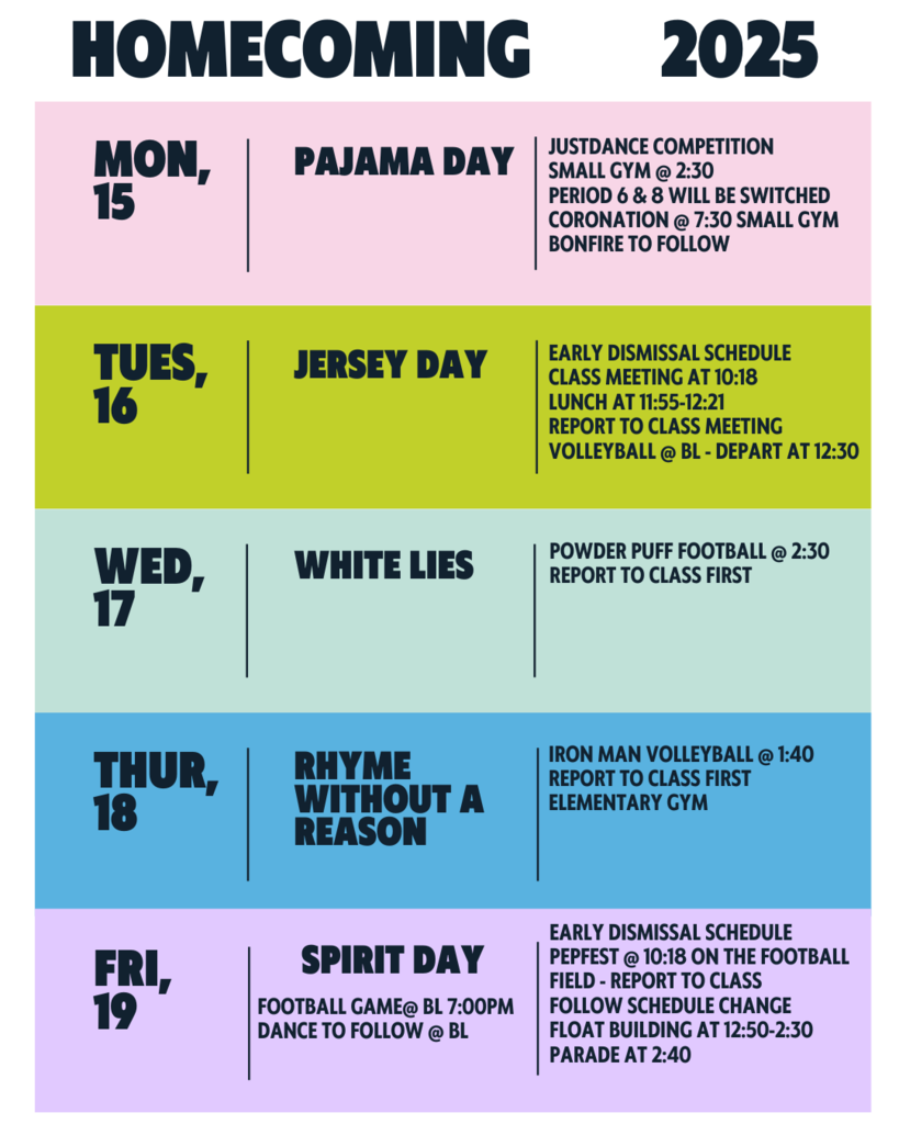 homecoming schedule