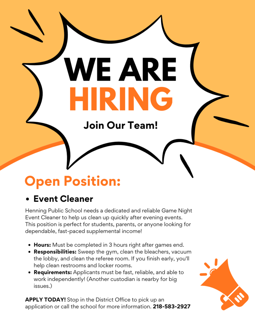 Event Cleaner Job Position