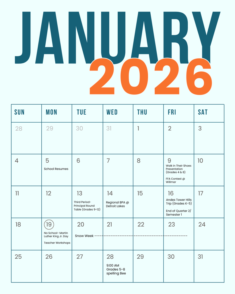 January 2026 Calendar