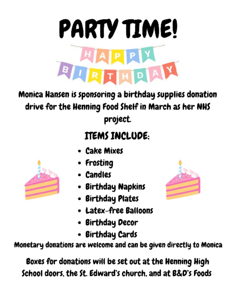Birthday Party Supply Drive
