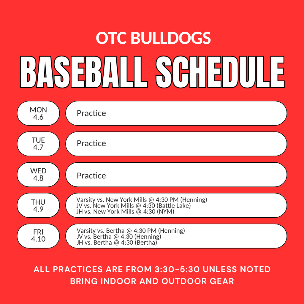 baseball schedule