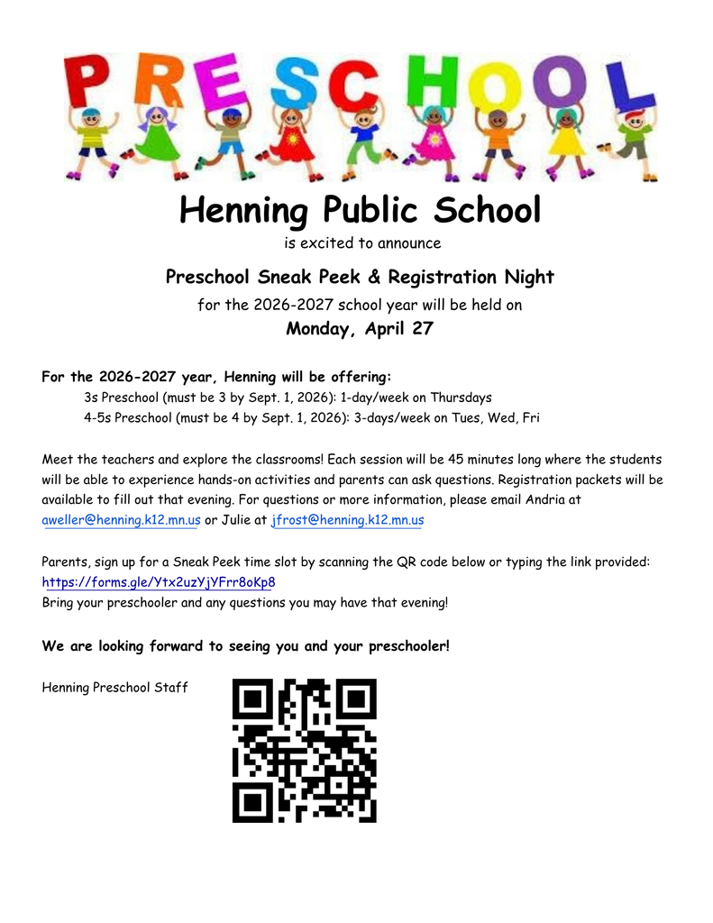 preschool registration