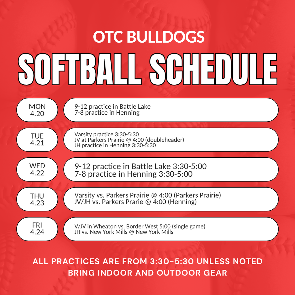 OTC Softball & Baseball Schedules 
