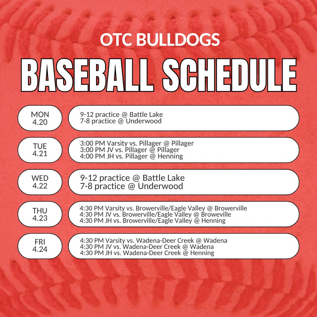 OTC Softball & Baseball Schedules 🥎⚾