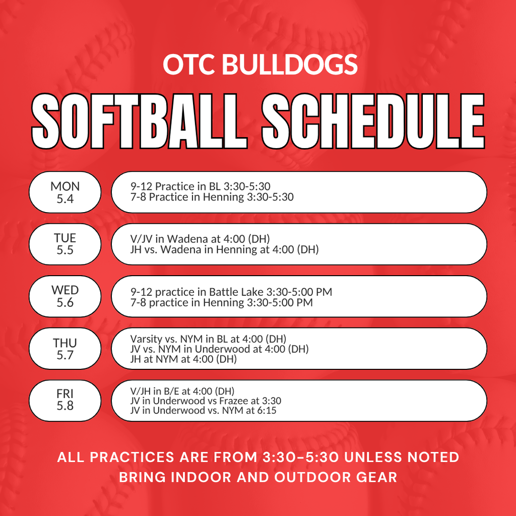 Softball schedule