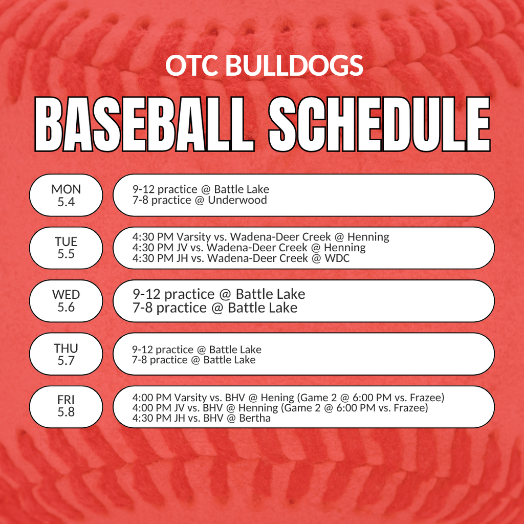 Baseball schedule