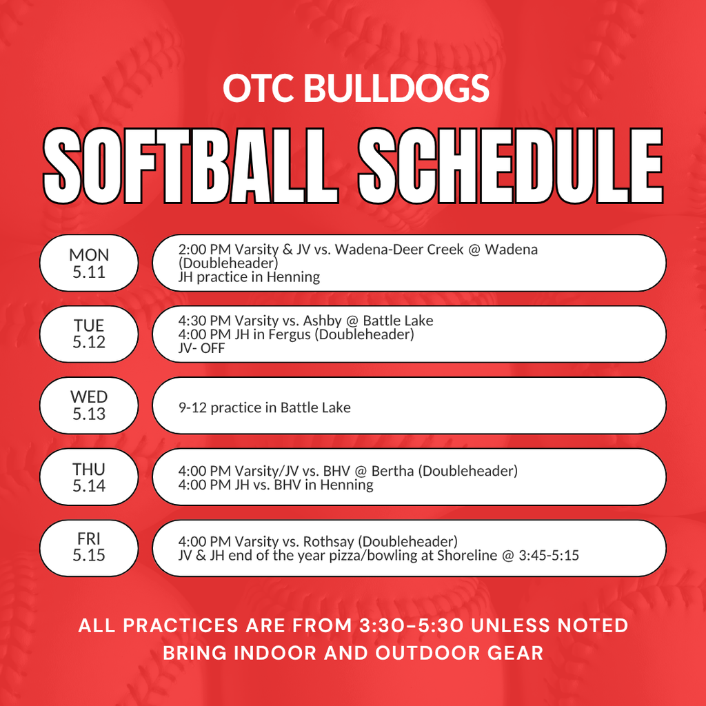 OTC Softball & Baseball Schedules 