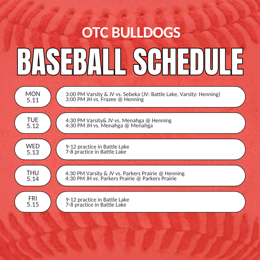 OTC Softball & Baseball Schedules 