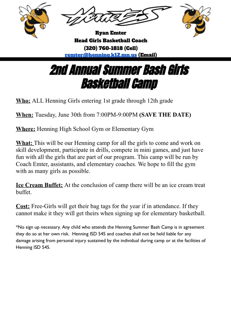 hornet girls basketball camp