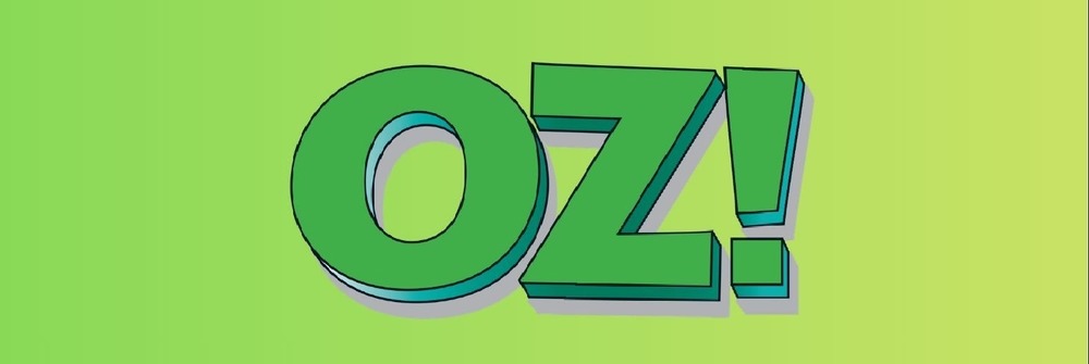 green poster with big Oz