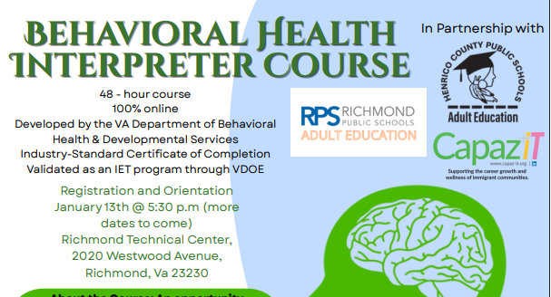Behavior Health Interpreter Class Enrolling Now