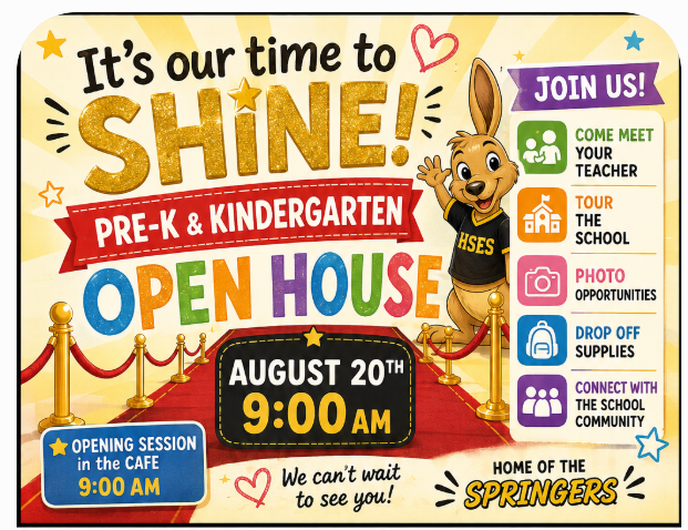 prek & k open house flyer