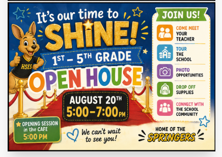 1st-5th open house