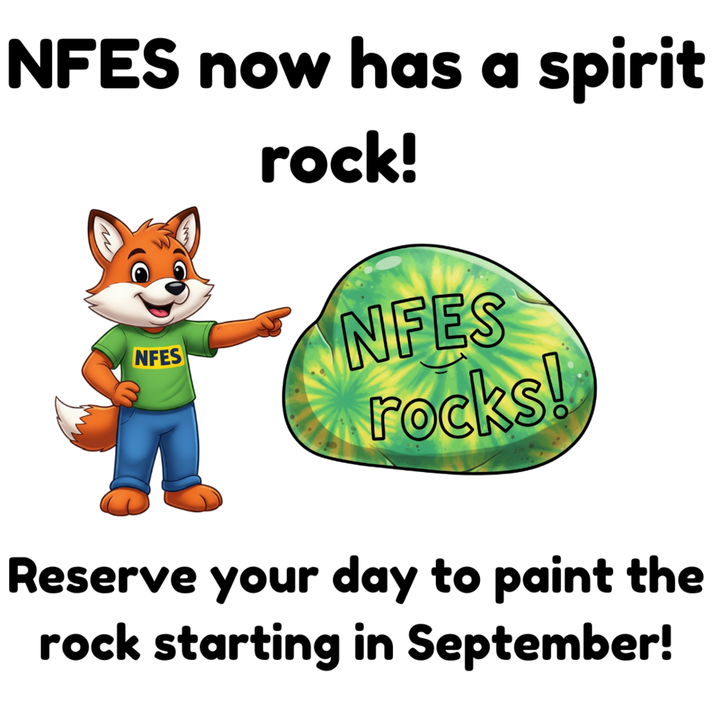 Fox with a painted rock