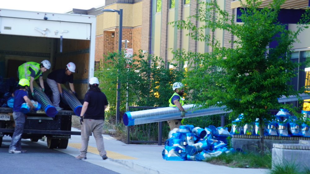 SBT Students Unload Delivery of Ductwork
