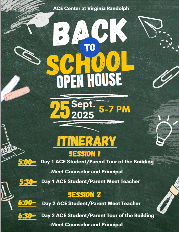 Back to school open house 9/25/2025 5-7pm