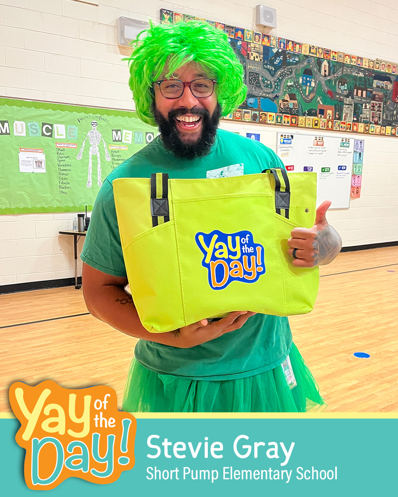 Stevie Gray with Short Pump Elementary School is honored with a Yay of the Day