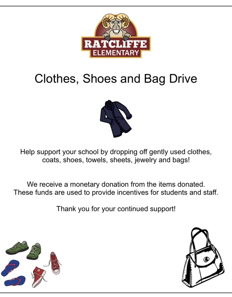 Clothes, Shoes, and Bag Drive Harold Macon Ratcliffe Elementary School
