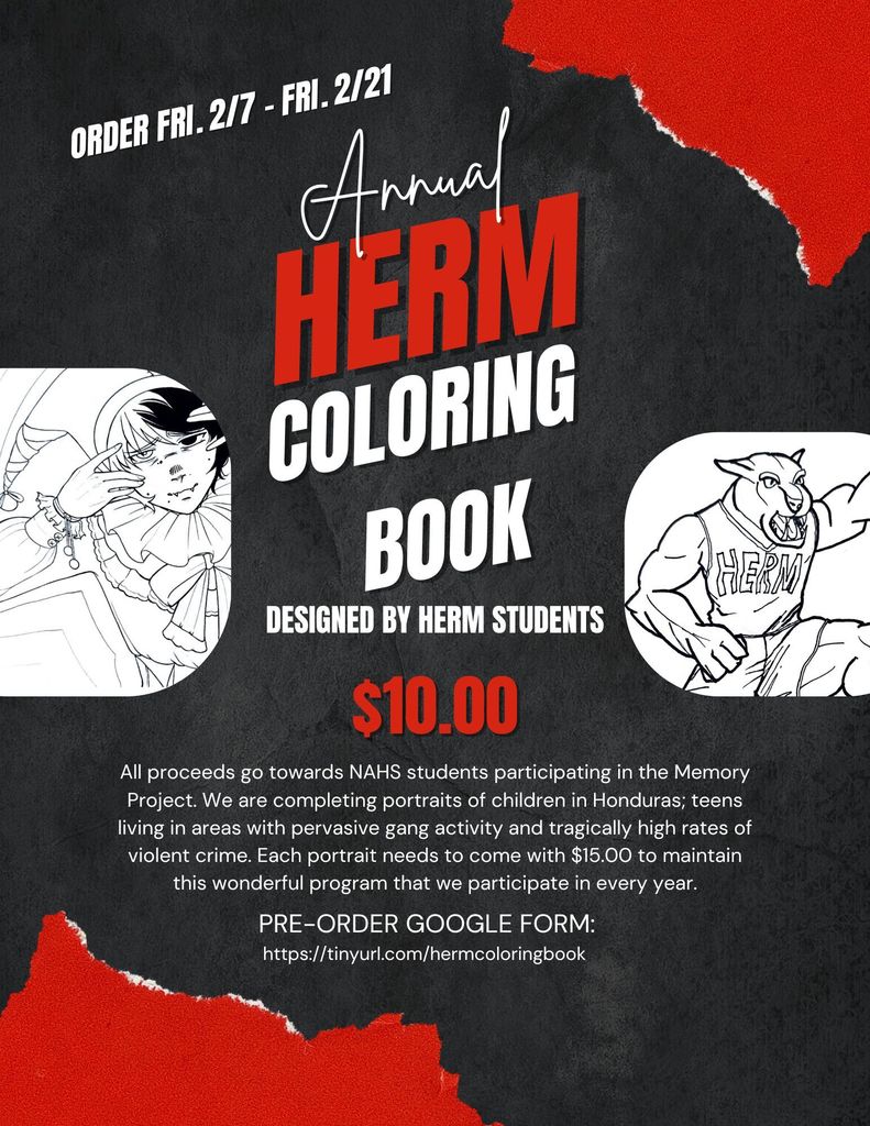annual herm art coloring book flyer (all details in post)