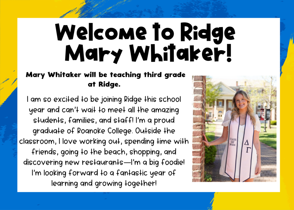Welcome to Ridge Mary Whitaker!