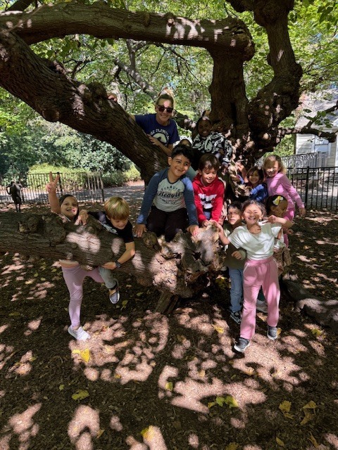 Students having fun at the garden!