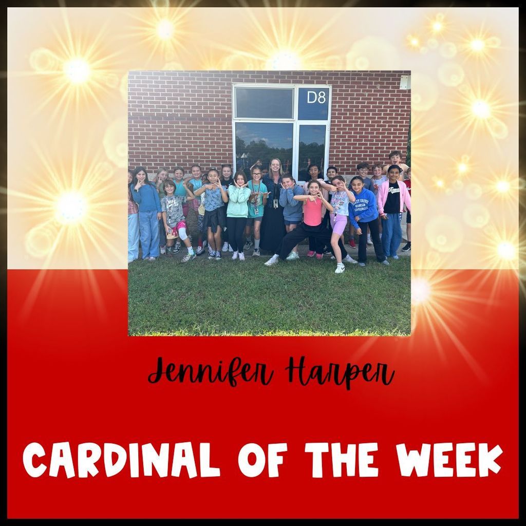 Cardinals Shine Bright, and this week our light is shining on two teachers, including Jennifer Harper! 🥳 Nominated by a peer for her awesomeness, she truly brightens our workplace. Mrs. Harper and her nominator will enjoy a celebratory lunch donated by The Dominion Club and prime parking spots for the week! #CardinalOfTheWeek #StaffAppreciation #CardinalsShineBright #TheDominionClub