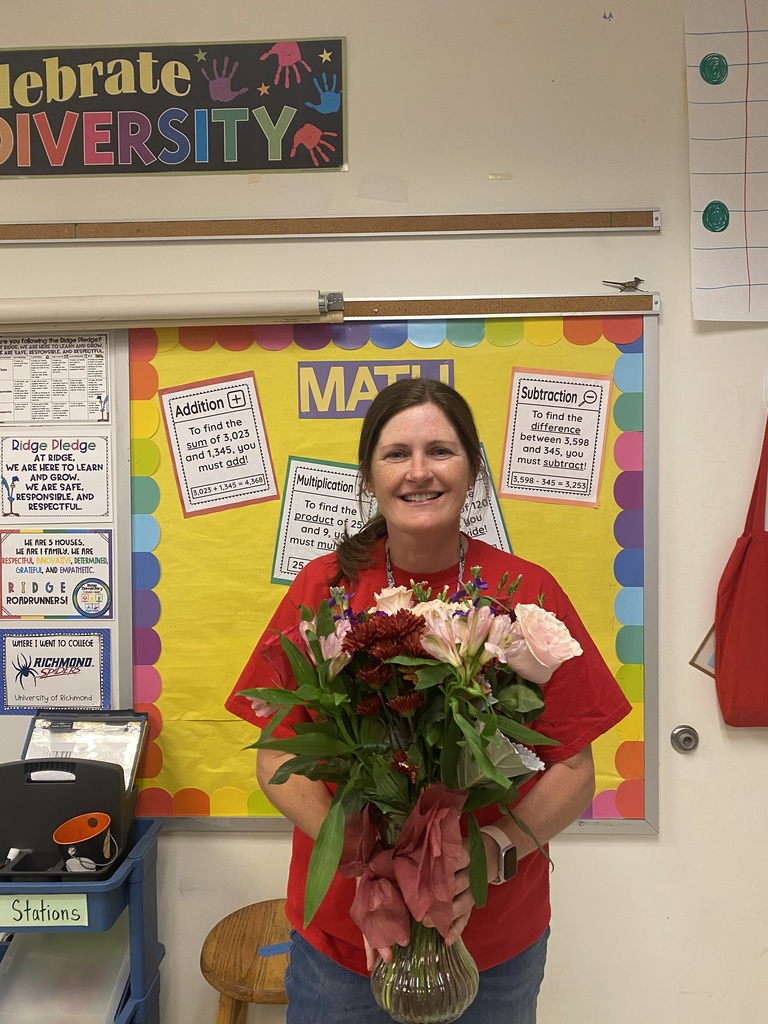 Ms. Custis holding flowers!