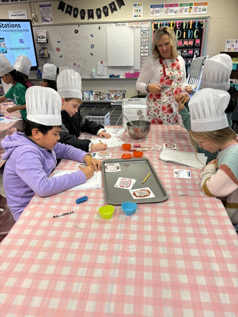 Students at table wearing chef hats