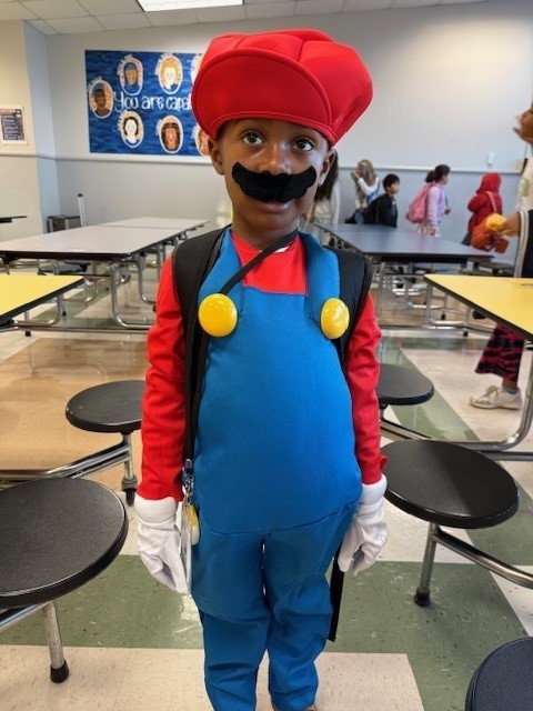 Student dressed as Mario