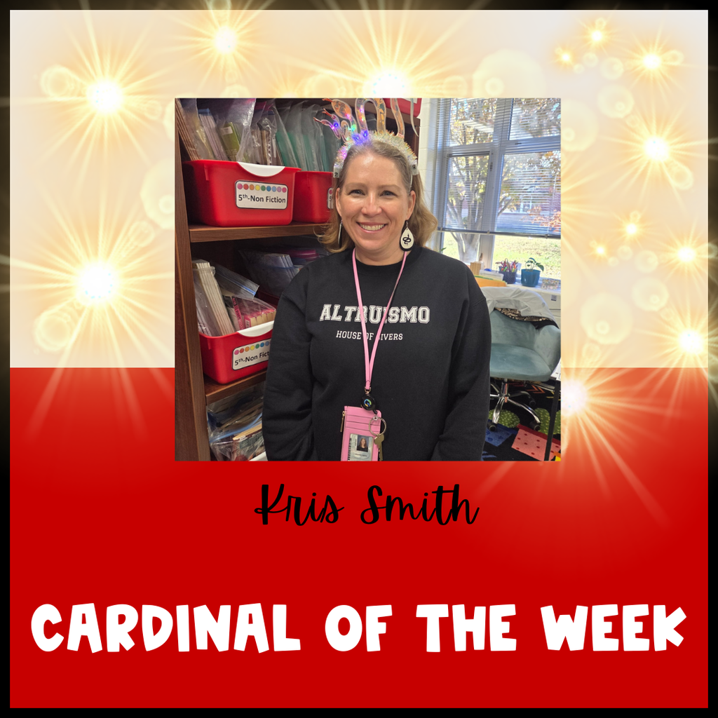 Cardinals Shine Bright, and this week our light is shining on Kris Smith! 🥳 Nominated by a peer for her awesomeness, she truly brightens our workplace.  Mrs. Smith and her nominator will enjoy a celebratory lunch donated by The Dominion Club and prime parking spots for the week!  #CardinalOfTheWeek #StaffAppreciation #CardinalsShineBright #TheDominionClub