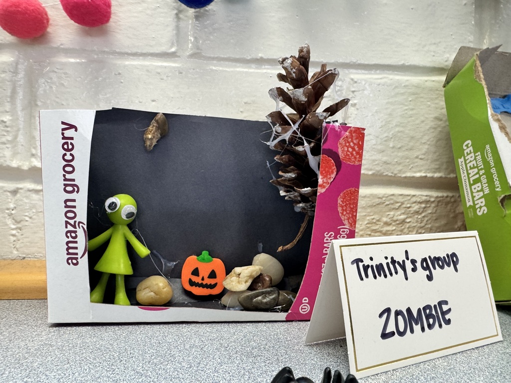 These students created the habitat of a zombie.