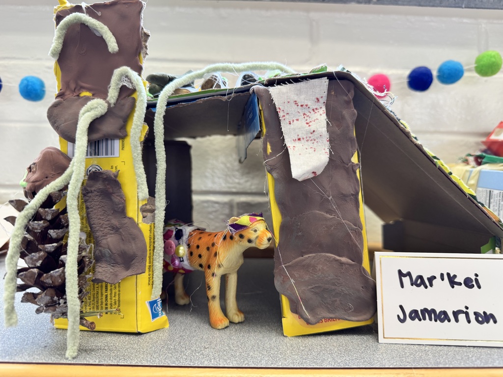 These students created the habitat of a chupacabra.