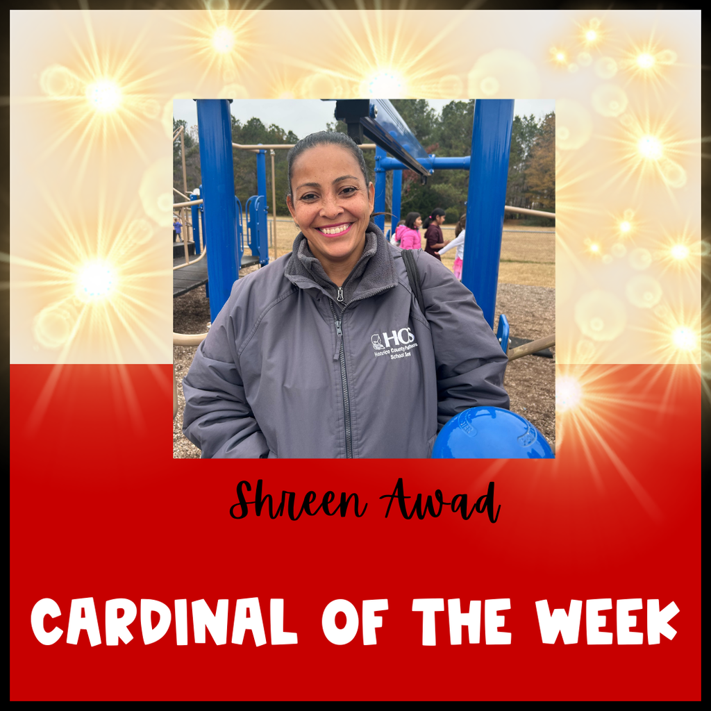 Cardinals Shine Bright, and this week our light is shining on Shreen Awad! 🥳 Nominated by a peer for her awesomeness, she truly brightens our workplace.  Mrs. Awad and her nominator will enjoy a celebratory lunch donated by The Dominion Club and prime parking spots for the week!  #CardinalOfTheWeek #StaffAppreciation #CardinalsShineBright #TheDominionClub