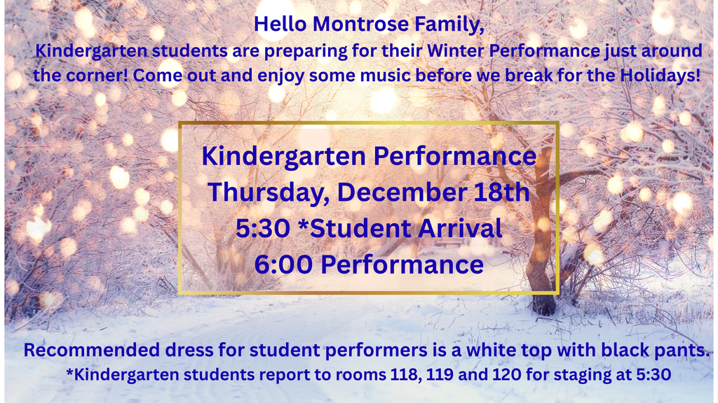 Kindergarten Winter Performance  2025