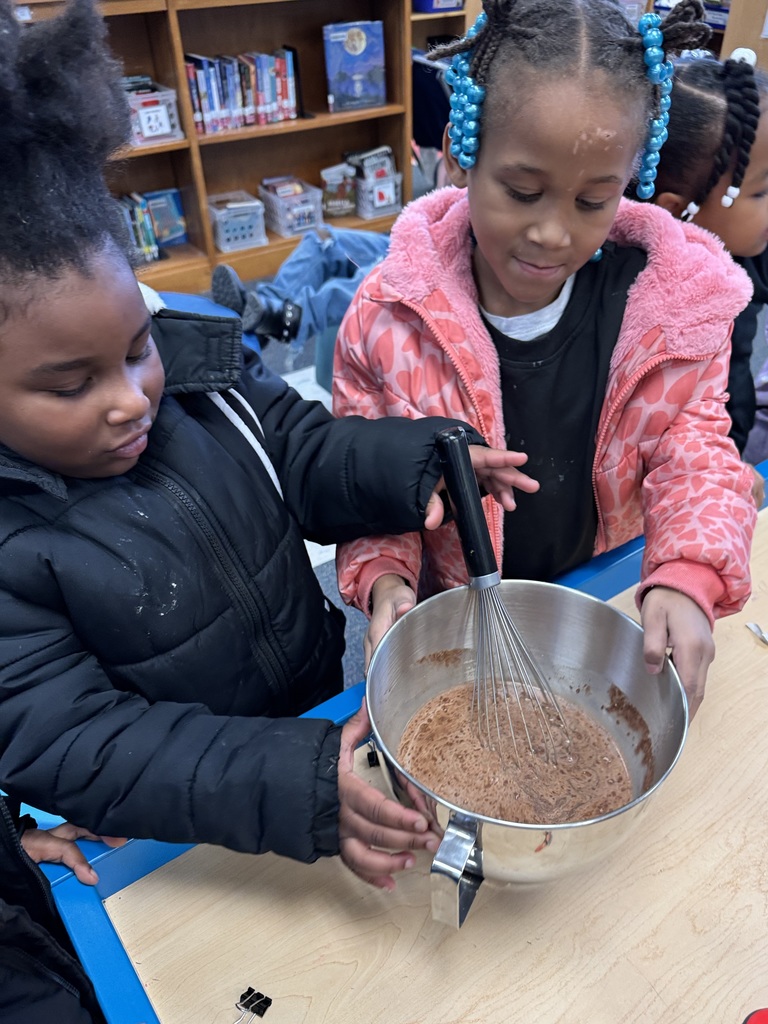 Students work together to mix.