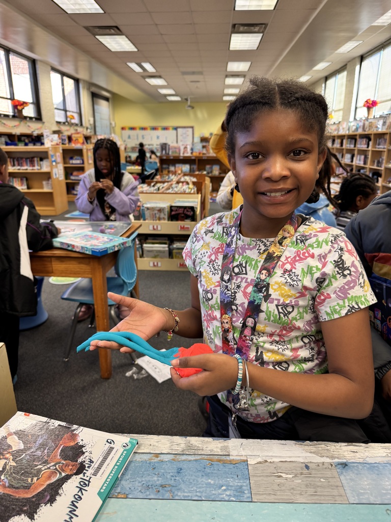 Student showed off what they made from their book.