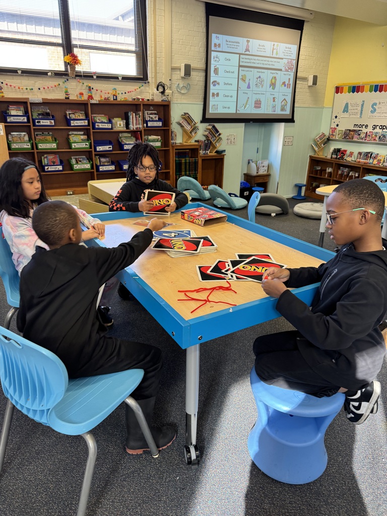Students craft and play Uno.