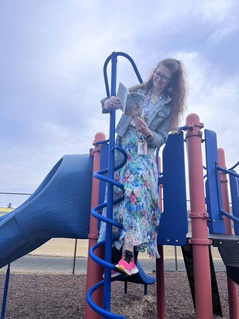 Teachers reading Charlotte's Web all over the school!