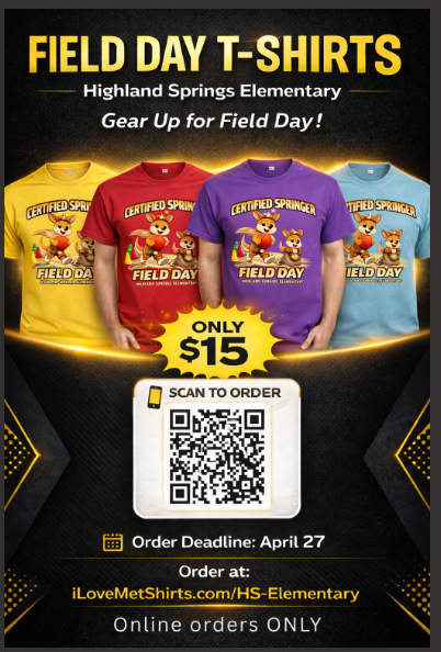 PreK- 4 Field Day Shirt Flyers