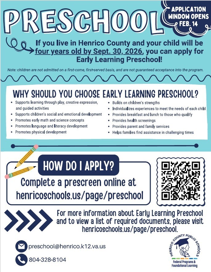 information about HCPS preschool in Enlish