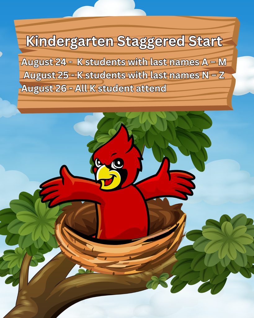 description of the staggered start for Kindergarten students